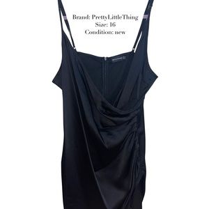 PrettyLittleThing Satin Wrap Dress, 16
